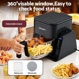 Air Fryers: Devanti 2-IN-1 Air Fryer 5.5L Dual Zone Fryers Electric Cooker with Top BBQ Grill & Bot