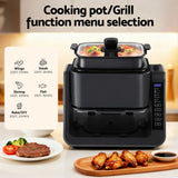 Air Fryers: Devanti 2-IN-1 Air Fryer 5.5L Dual Zone Fryers Electric Cooker with Top BBQ Grill & Bot