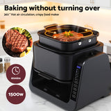 Air Fryers: Devanti 2-IN-1 Air Fryer 5.5L Dual Zone Fryers Electric Cooker with Top BBQ Grill & Bot