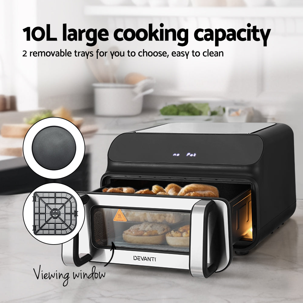 Air Fryers: Devanti Air Fryer 10L LCD Kitchen Oven