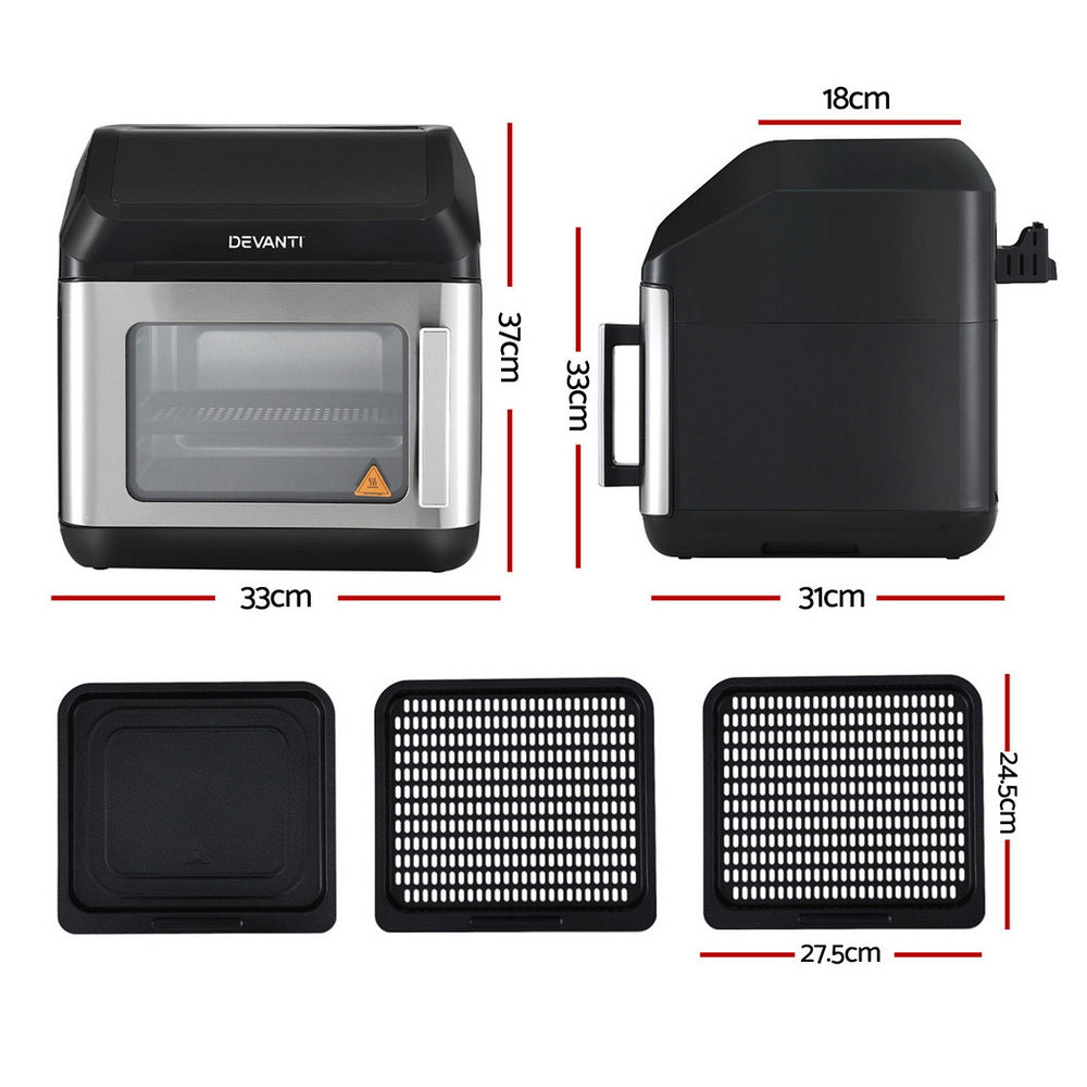 Air Fryers: Devanti Air Fryer 13L LCD Fryers Oven