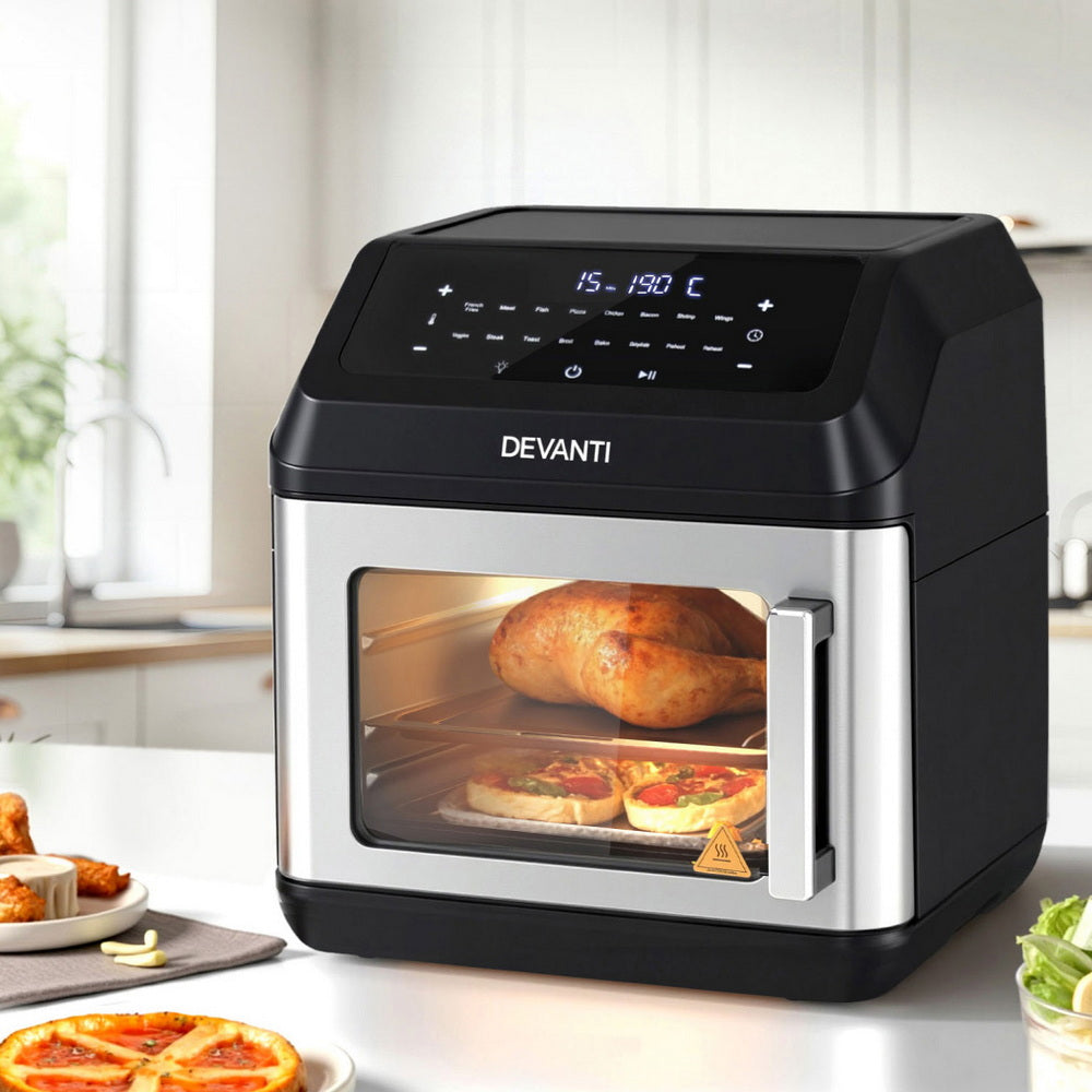 Air Fryers: Devanti Air Fryer 13L LCD Fryers Oven