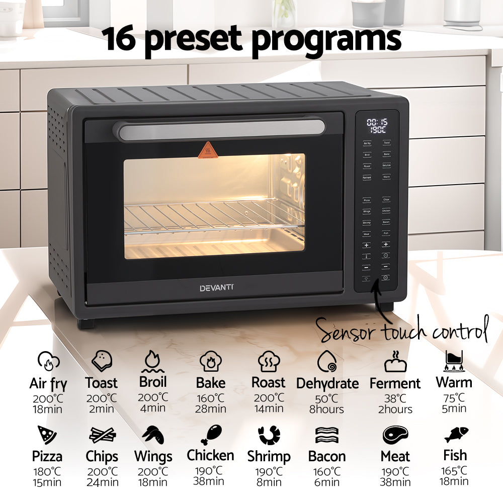 Air Fryers: Devanti Air Fryer 32L W/ LCD Touch Oven 1700W