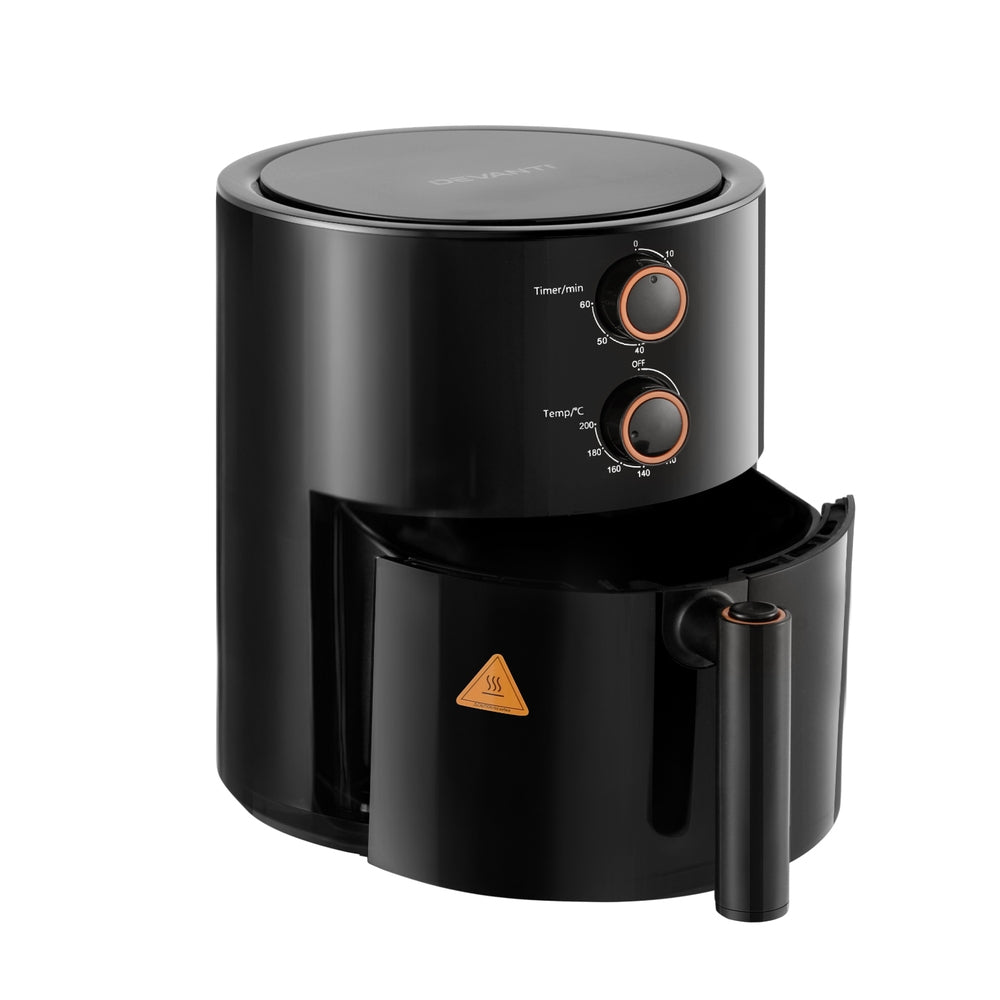 Air Fryers: Devanti 4L Air Fryer Knob Control 1500W