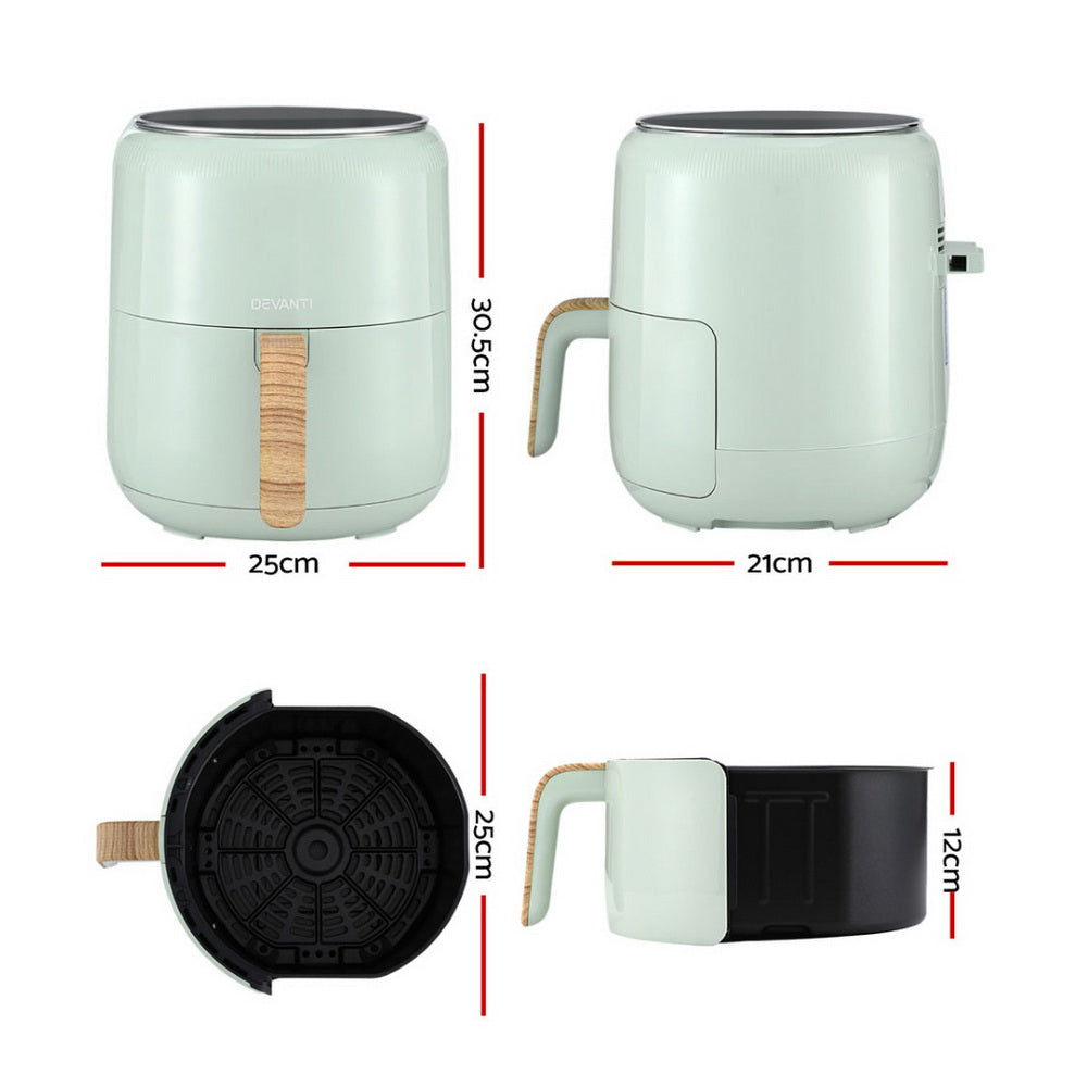 Air Fryers: Devanti 5L Air Fryer Touch Control 1700W Green
