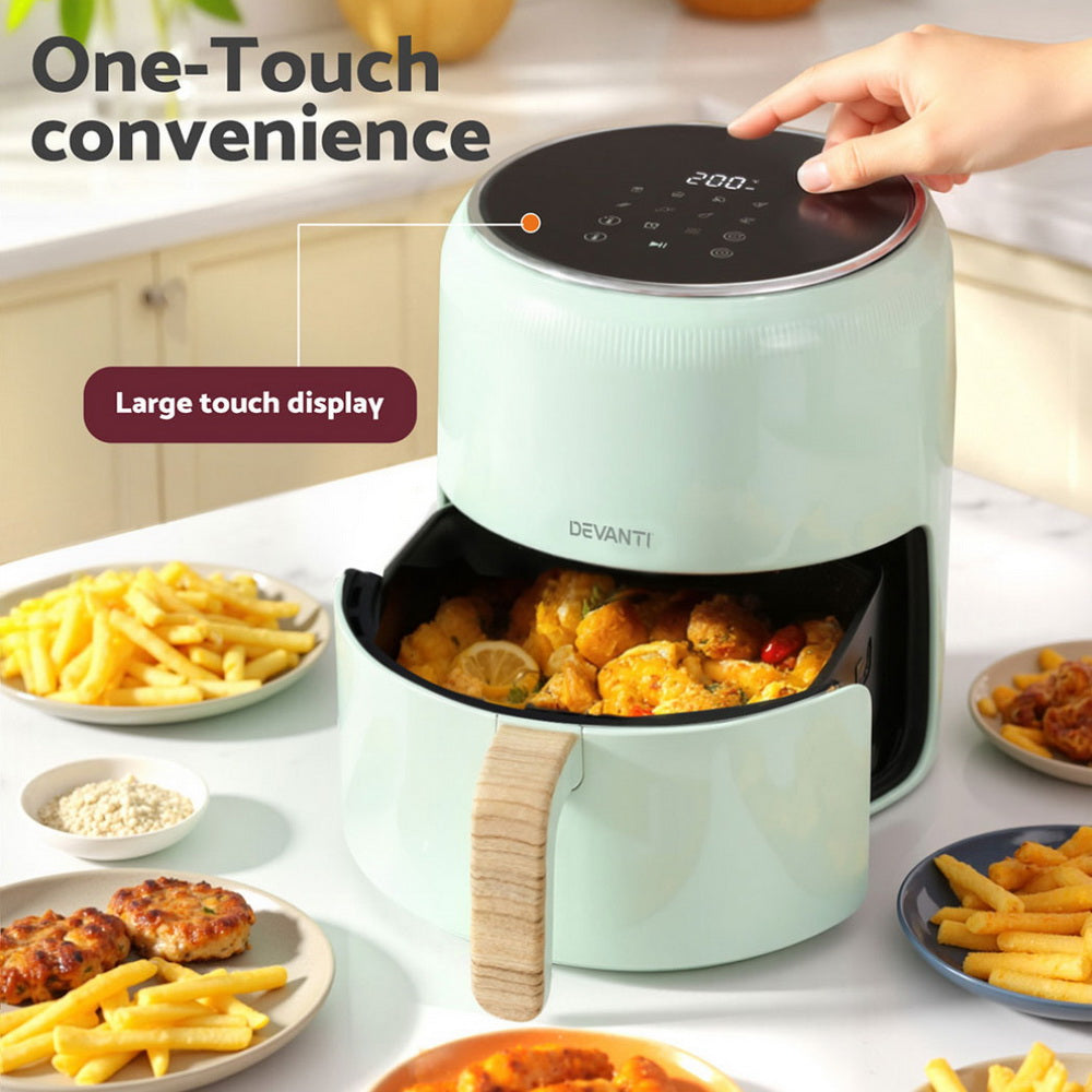 Air Fryers: Devanti 5L Air Fryer Touch Control 1700W Green