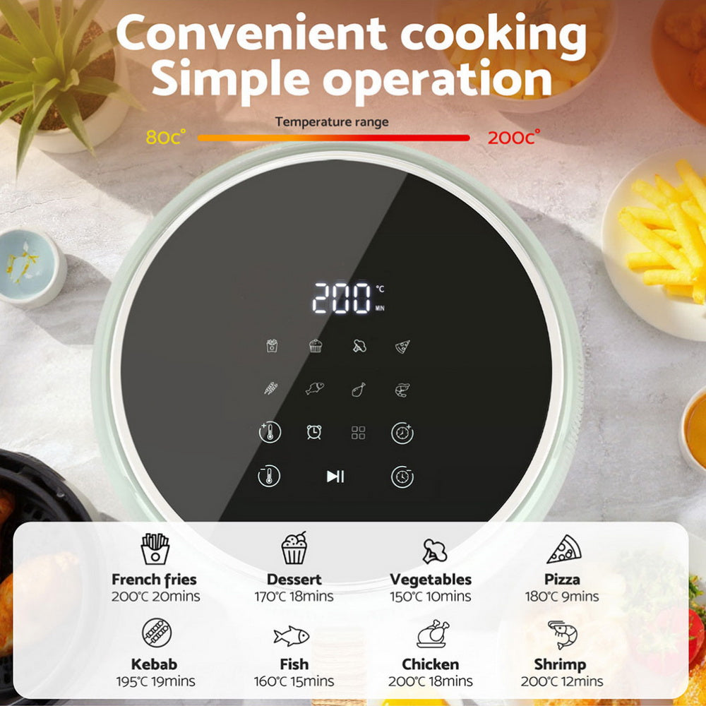 Air Fryers: Devanti 5L Air Fryer Touch Control 1700W Green