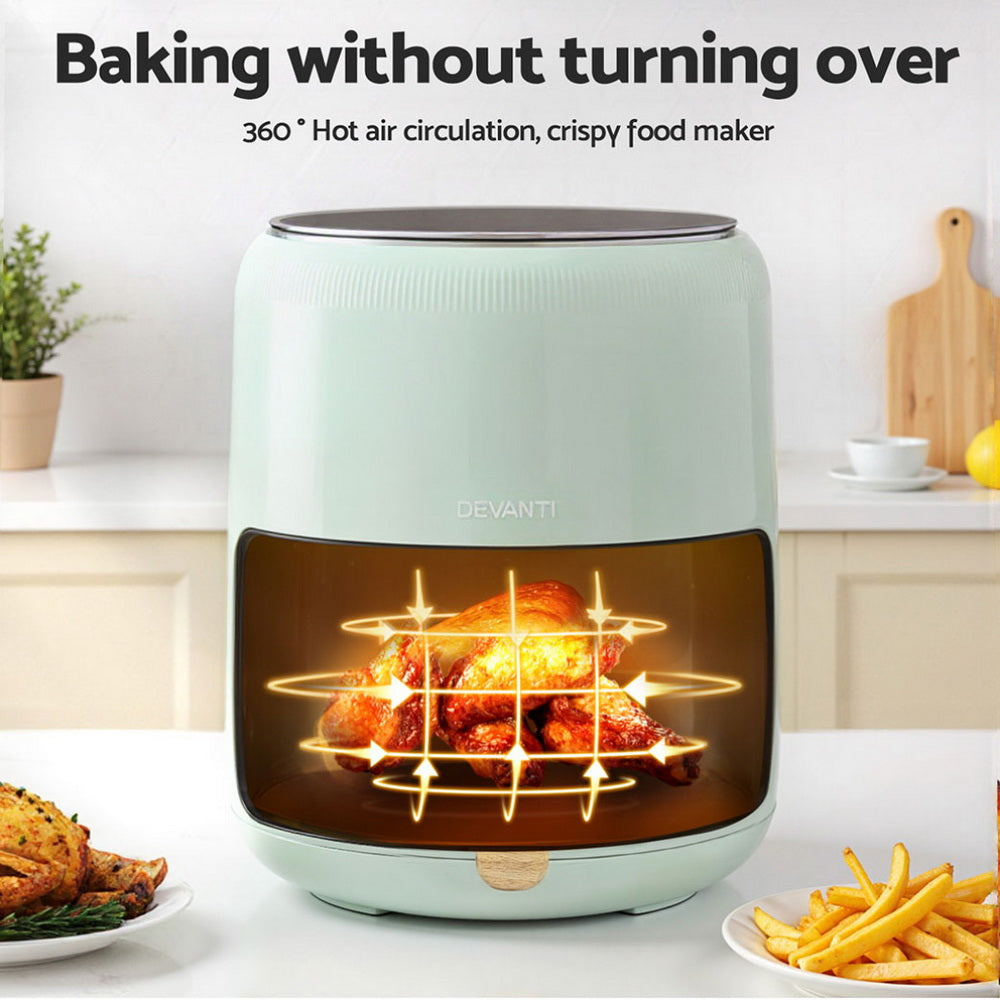 Air Fryers: Devanti 5L Air Fryer Touch Control 1700W Green