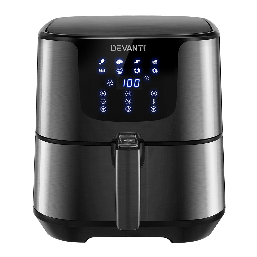 Air Fryers: Devanti Air Fryer 7L LCD Fryers Black