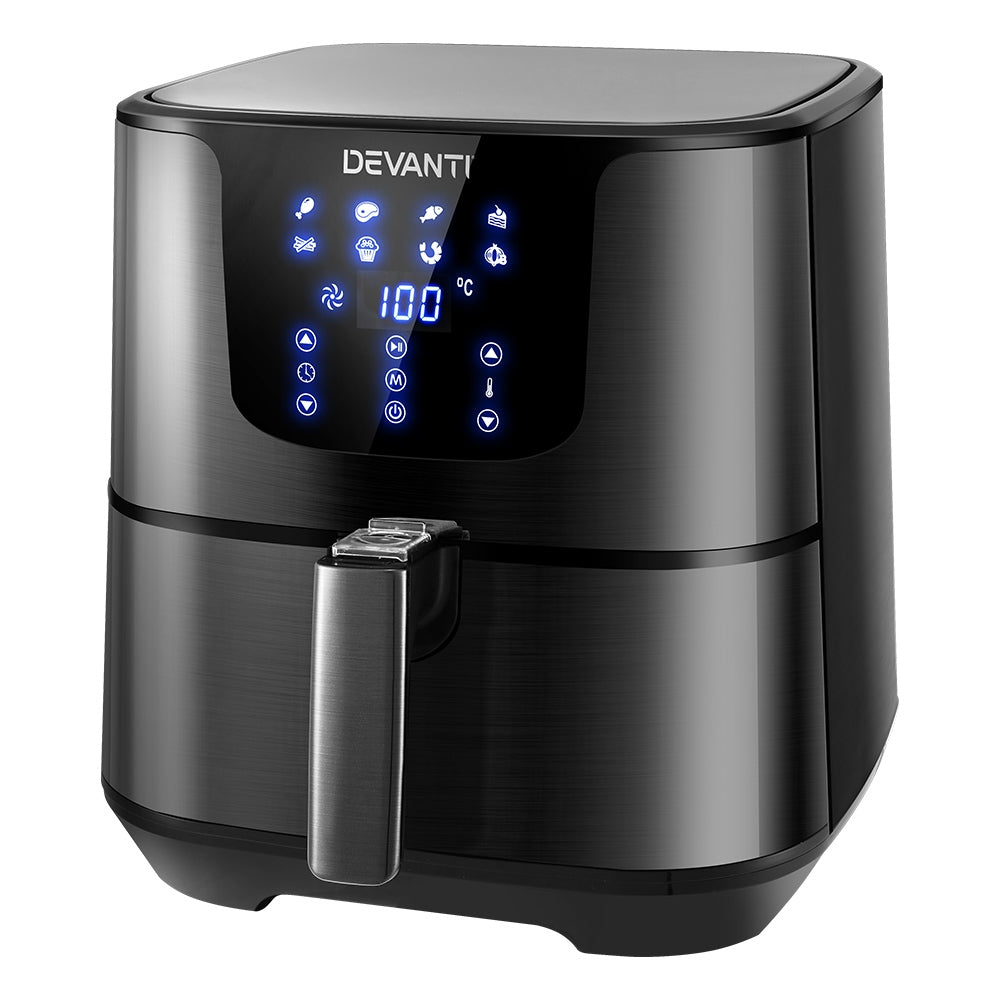 Air Fryers: Devanti Air Fryer 7L LCD Fryers Black