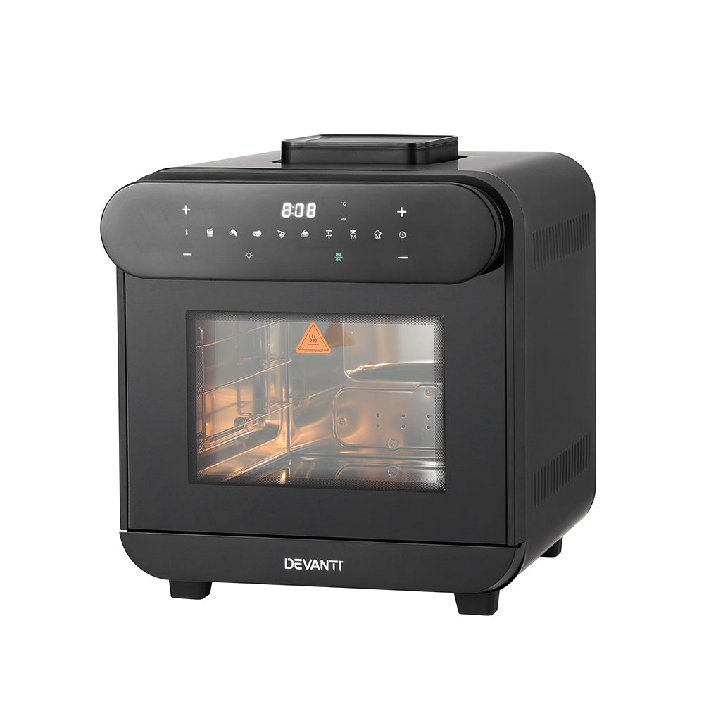 Air Fryers: Devanti Steam Air Fryer Oven 15L W/ LCD Touch 1600W