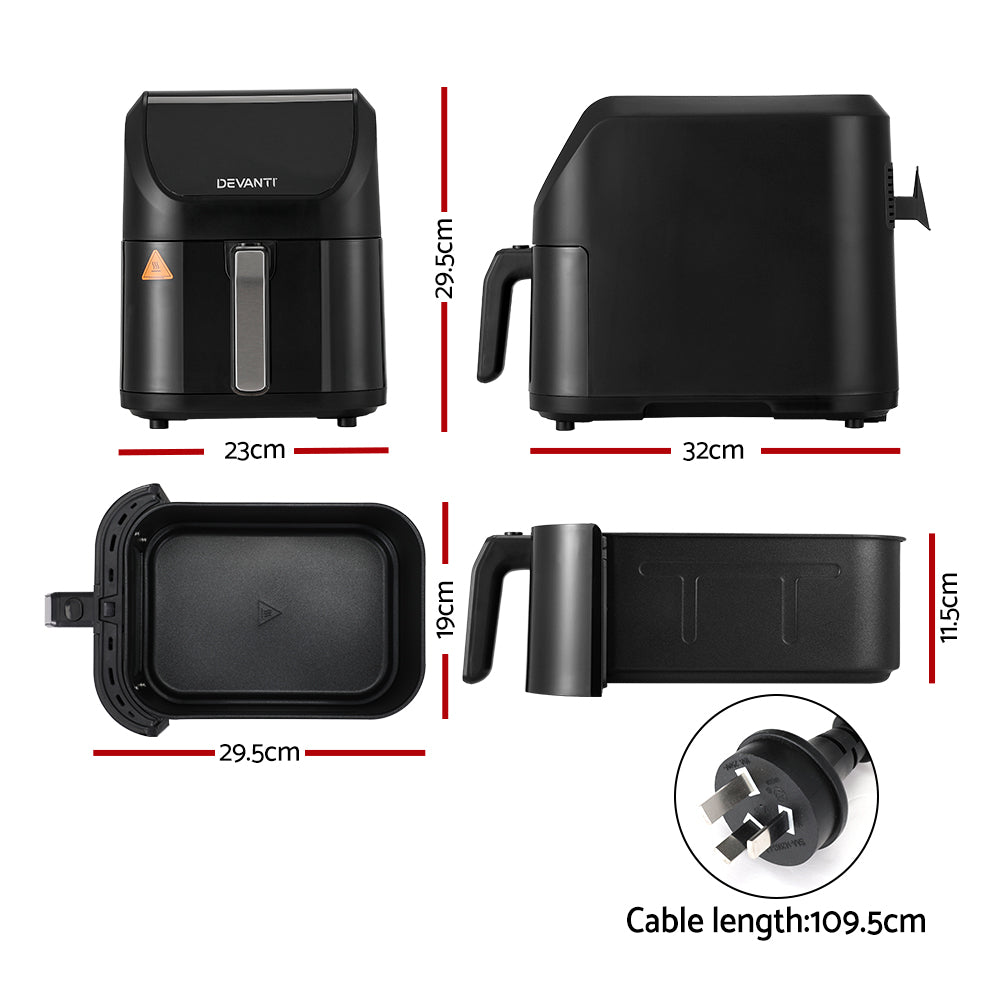 Air Fryers: Devanti Air Fryer 5L W/ LCD Touch 1500W