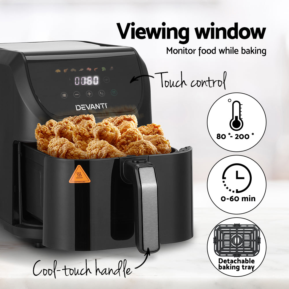 Air Fryers: Devanti Air Fryer 5L W/ LCD Touch 1500W