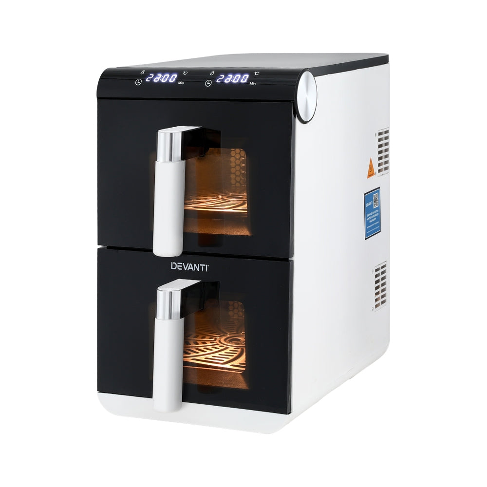 Air Fryers: Devanti Air Fryer Oven 11L Dual Zone Fryers