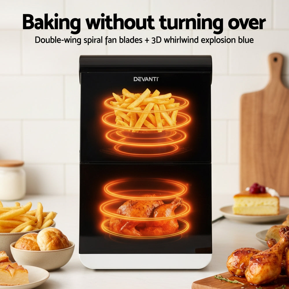Air Fryers: Devanti Air Fryer Oven 11L Dual Zone Fryers