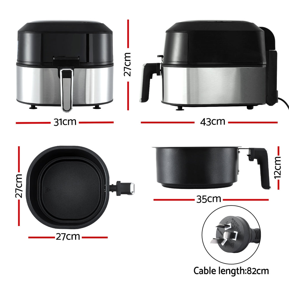 Air Fryers: Devanti 5.5L Air Fryer & Grill LCD Fryers 1500W