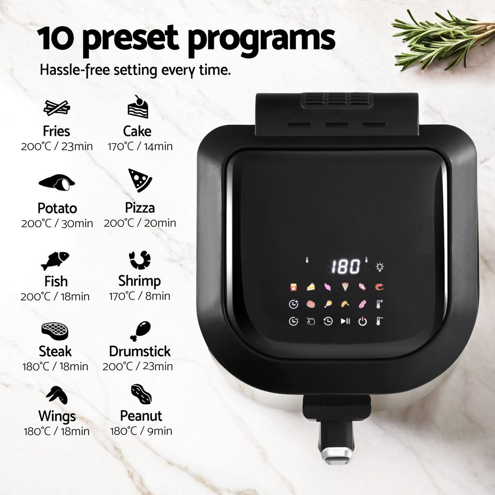 Air Fryers: Devanti 5.5L Air Fryer & Grill LCD Fryers 1500W
