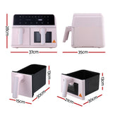Air Fryers: Devanti Air Fryer 9L Dual Zone Fryers 2600W Pink