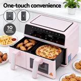 Air Fryers: Devanti Air Fryer 9L Dual Zone Fryers 2600W Pink
