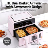 Air Fryers: Devanti Air Fryer 9L Dual Zone Fryers 2600W Pink