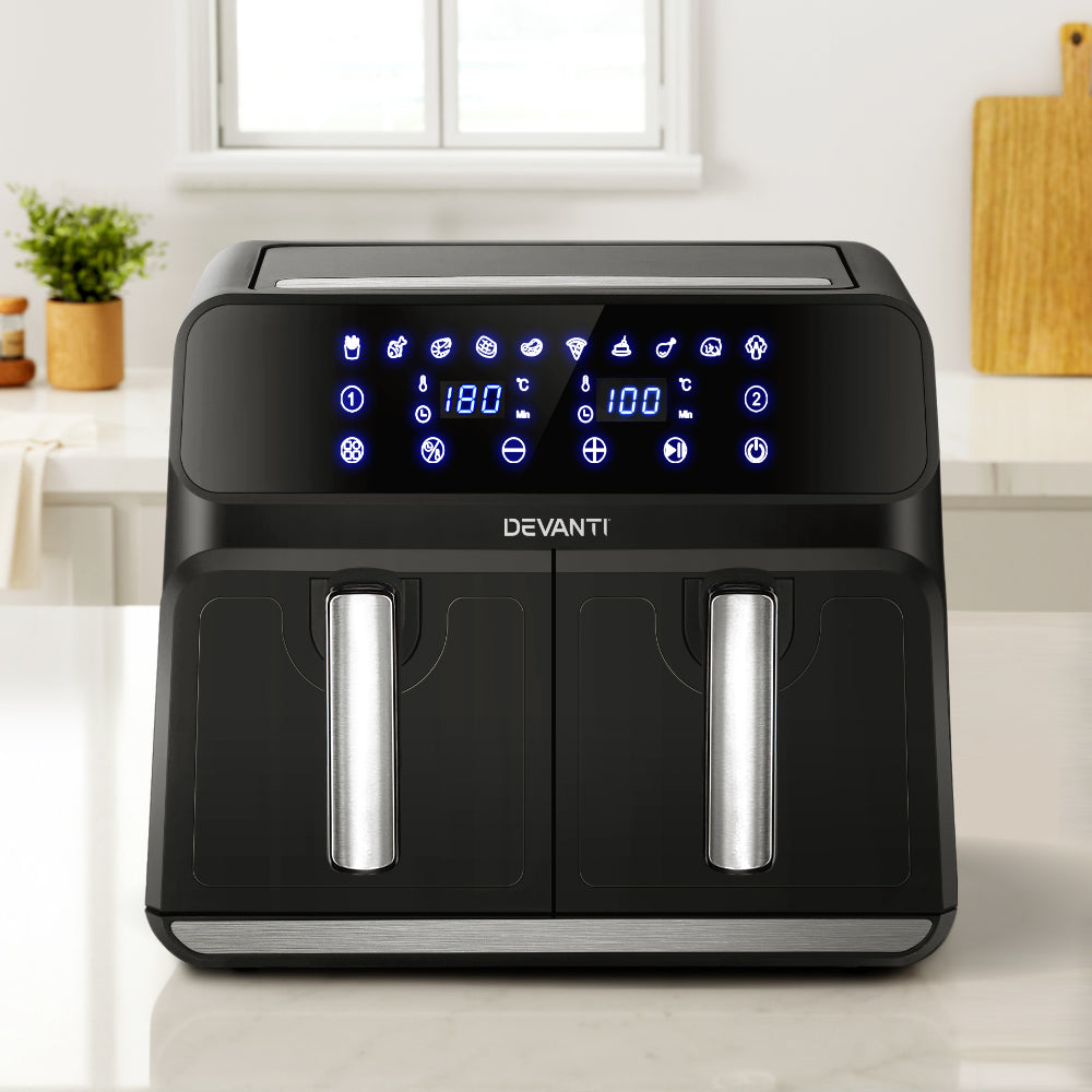 Air Fryers: Devanti Air Fryer 8L Dual Zone Fryers
