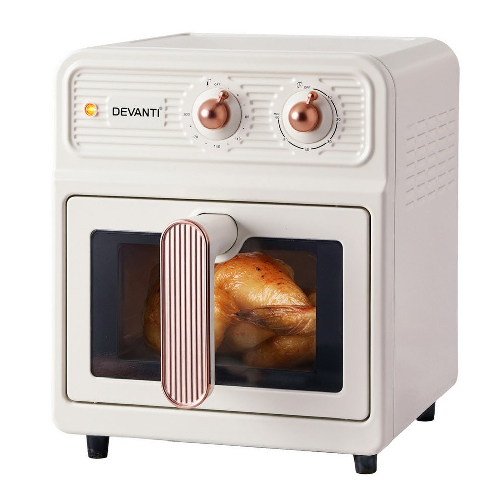 Air Fryers: Devanti 6L Air Fryer Knob Control 1700W Cream