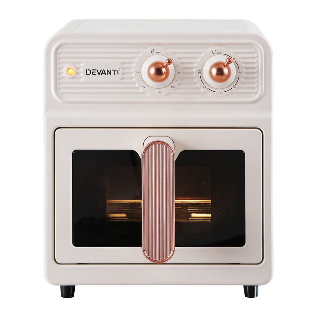 Air Fryers: Devanti 6L Air Fryer Knob Control 1700W Cream