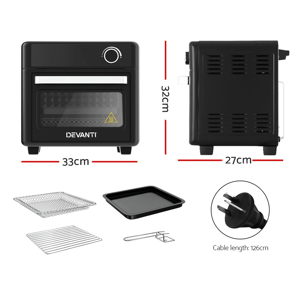 Air Fryers: Devanti Air Fryer 15L LCD Fryers Oven