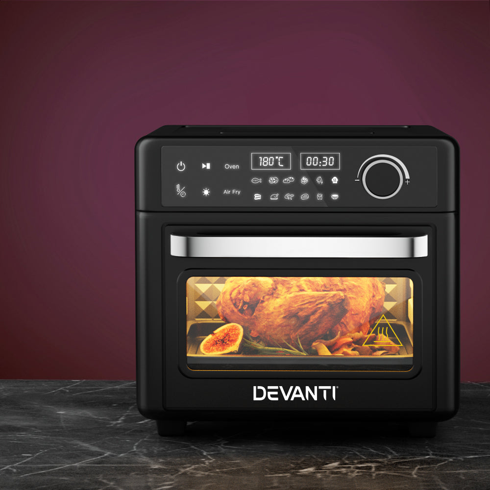 Air Fryers: Devanti Air Fryer 15L LCD Fryers Oven