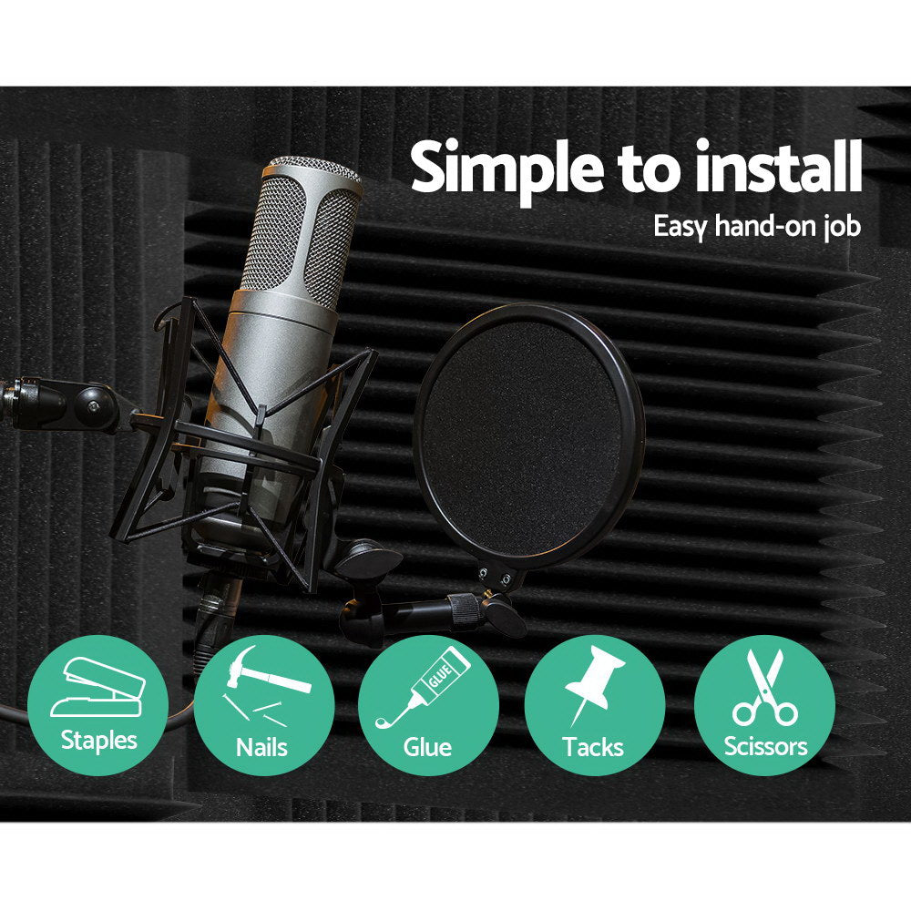 Audio Accessories: Alpha Acoustic Foam 20pcs 30x30x5cm Sound Absorption Proofing Panel Studio Wedge