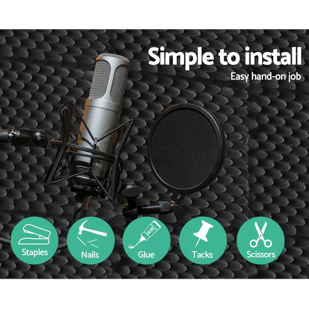 Audio Accessories: Alpha Acoustic Foam 60pcs 50x50x5cm Sound Absorption Proofing Panels Eggshell