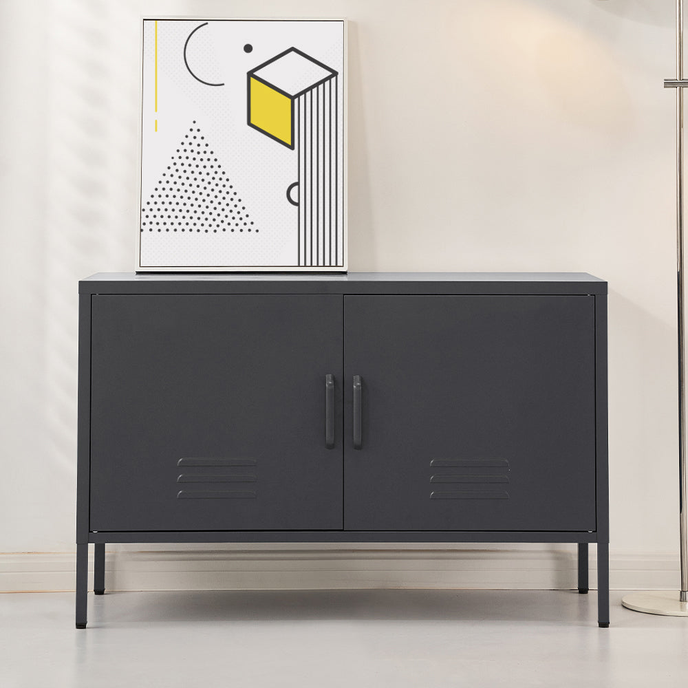 Buffets & Sideboards: Artiss Buffet Sideboard Metal Cabinet - BASE Charcoal