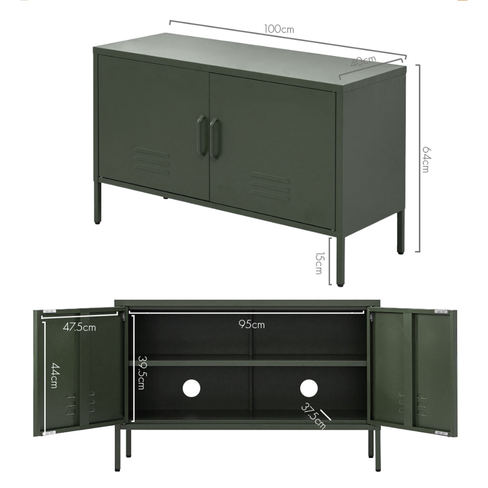 Buffets & Sideboards: Artiss Buffet Sideboard Metal Cabinet - BASE Green
