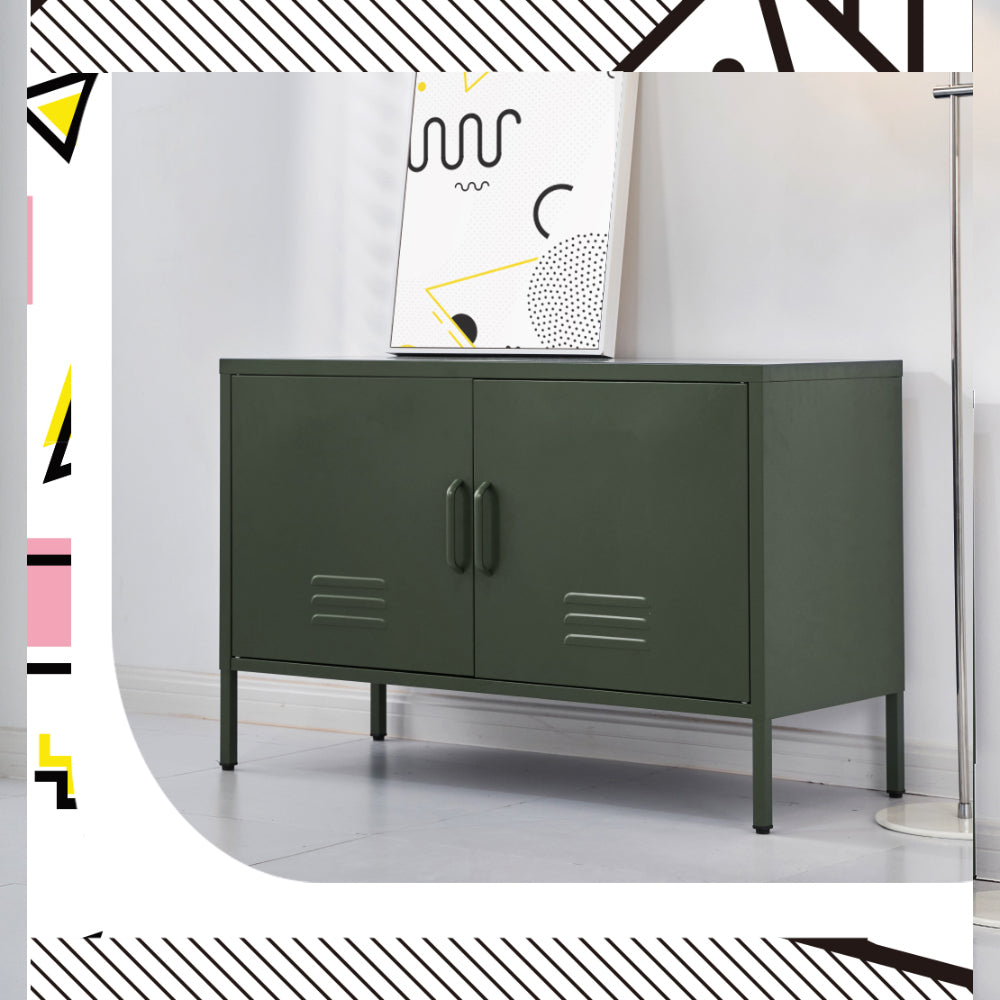 Buffets & Sideboards: Artiss Buffet Sideboard Metal Cabinet - BASE Green