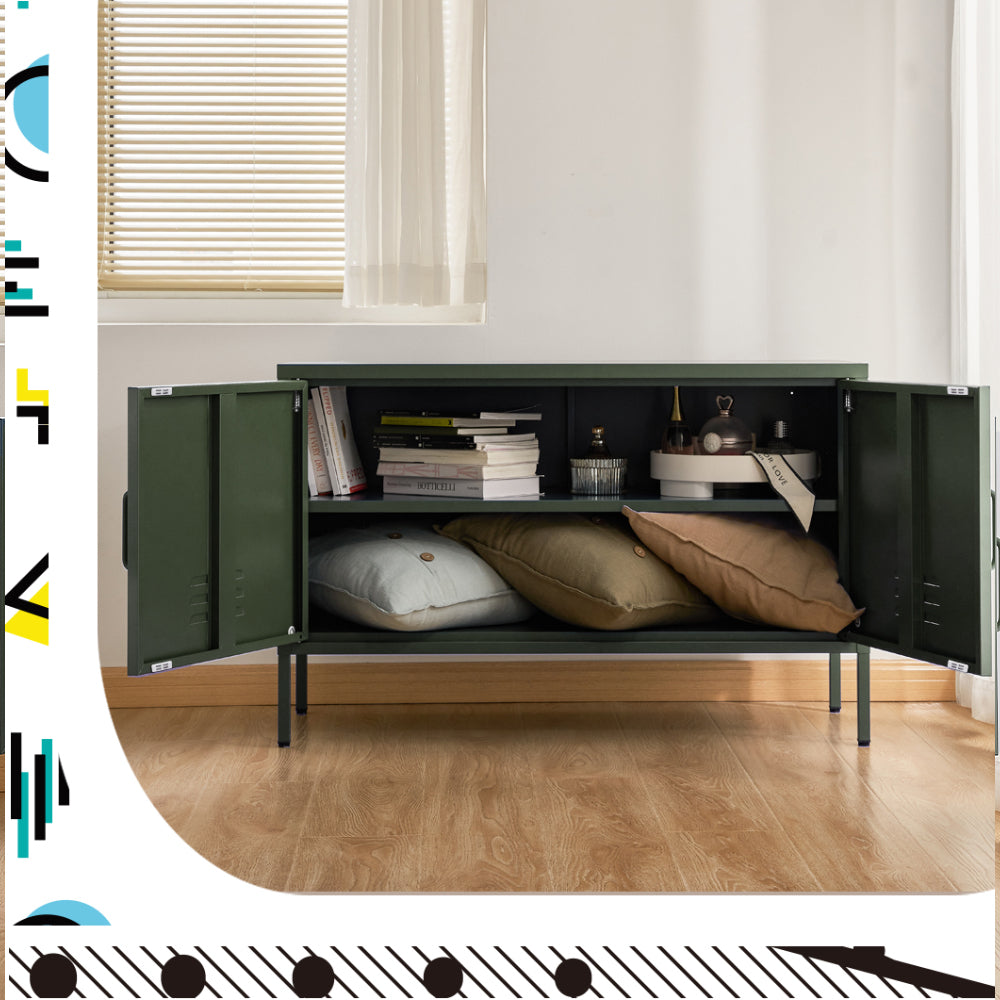 Buffets & Sideboards: Artiss Buffet Sideboard Metal Cabinet - BASE Green