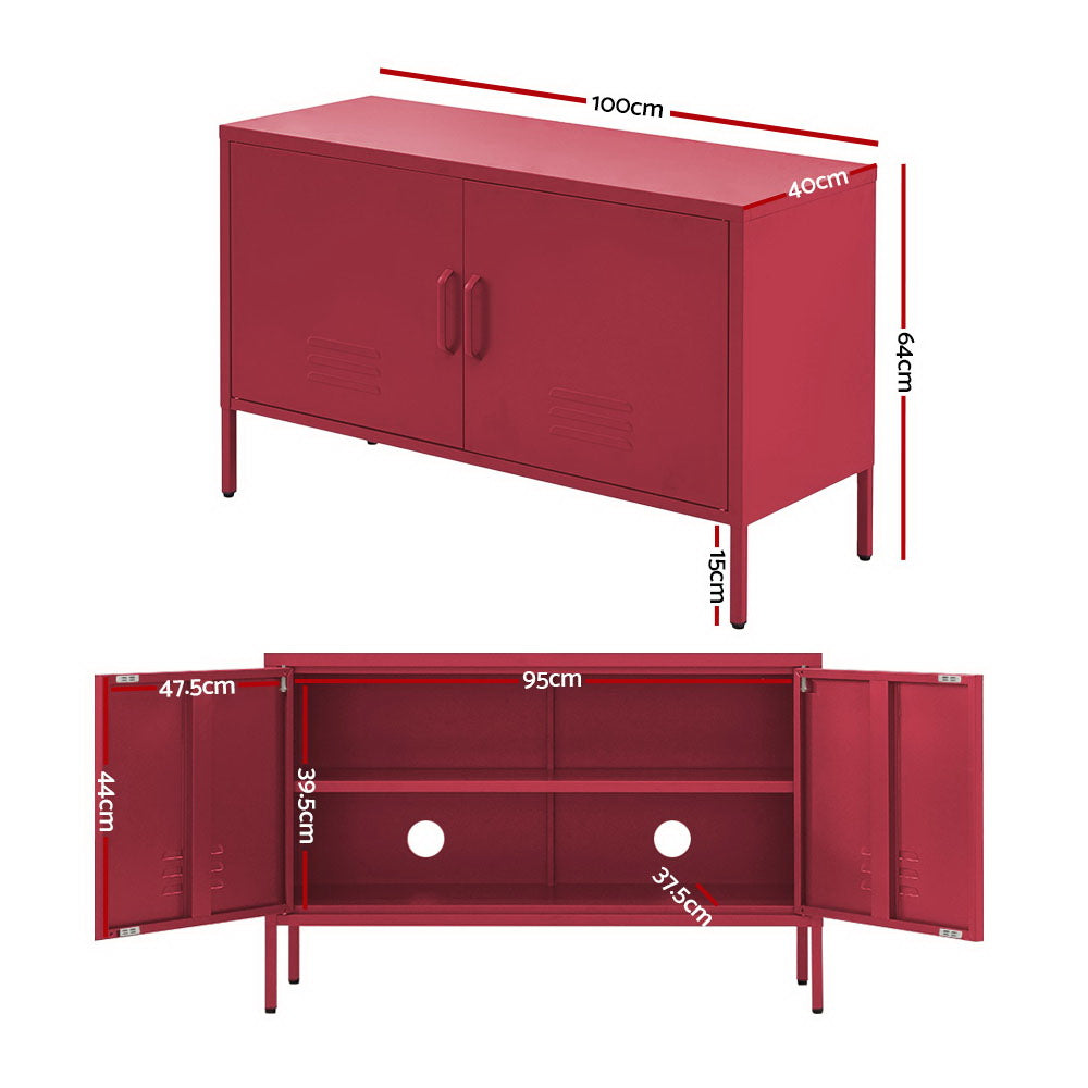 Buffets & Sideboards: Artiss Buffet Sideboard Metal Cabinet - BASE Pink