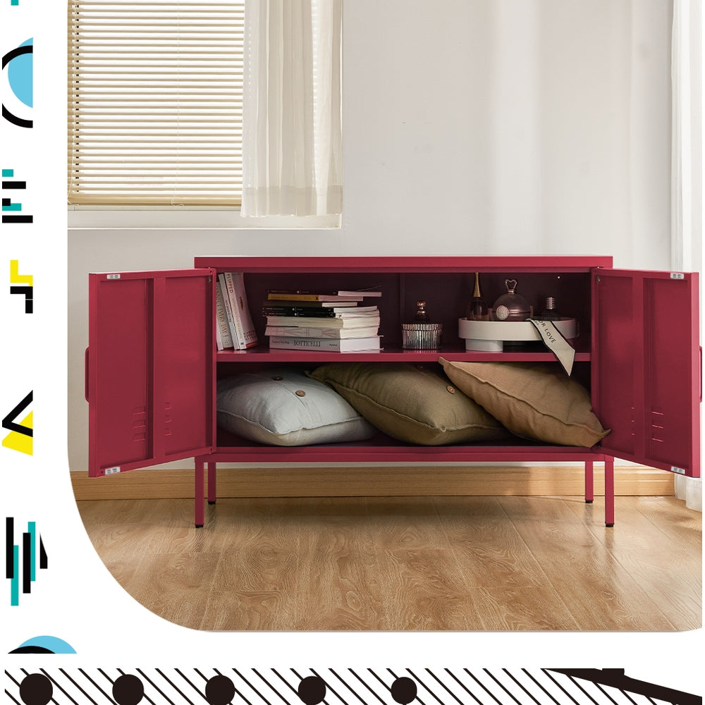 Buffets & Sideboards: Artiss Buffet Sideboard Metal Cabinet - BASE Pink