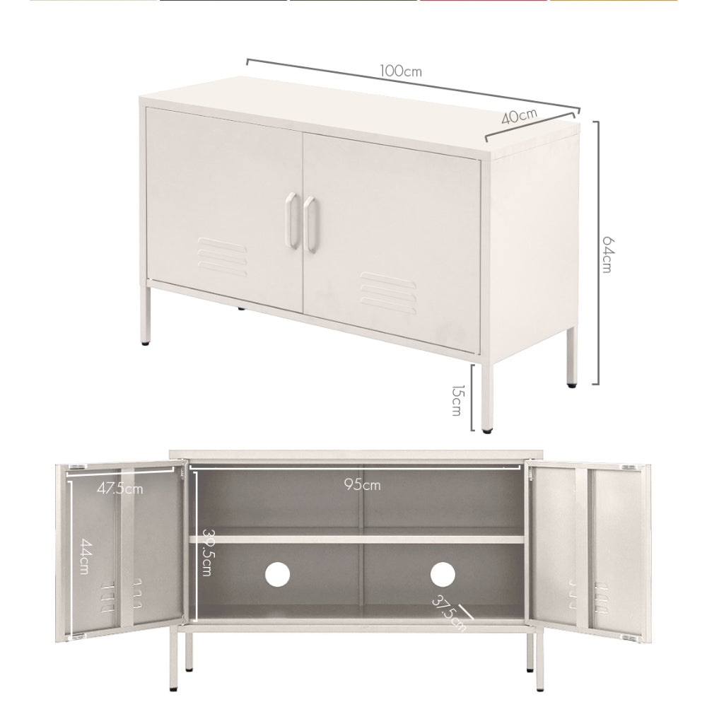 Buffets & Sideboards: Artiss Buffet Sideboard Metal Cabinet - BASE White