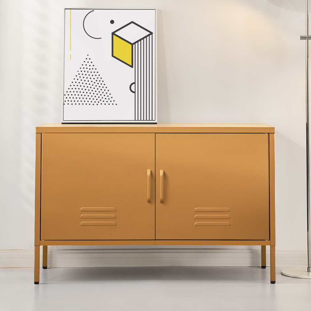 Buffets & Sideboards: Artiss Buffet Sideboard Metal Cabinet - BASE Yellow