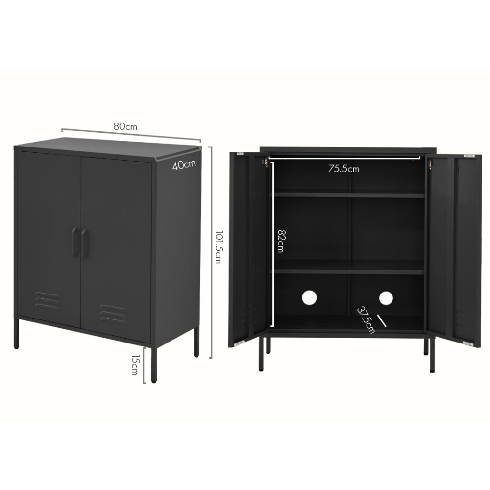 Buffets & Sideboards: Artiss Buffet Sideboard Metal Cabinet - SWEETHEART Charcoal