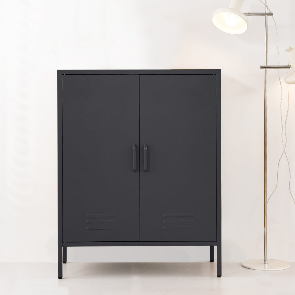 Buffets & Sideboards: Artiss Buffet Sideboard Metal Cabinet - SWEETHEART Charcoal