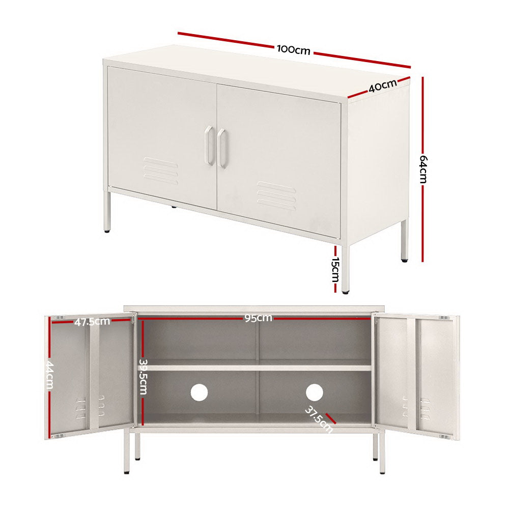 Buffets & Sideboards: Artiss Buffet Sideboard Metal Cabinet - SWEETHEART White