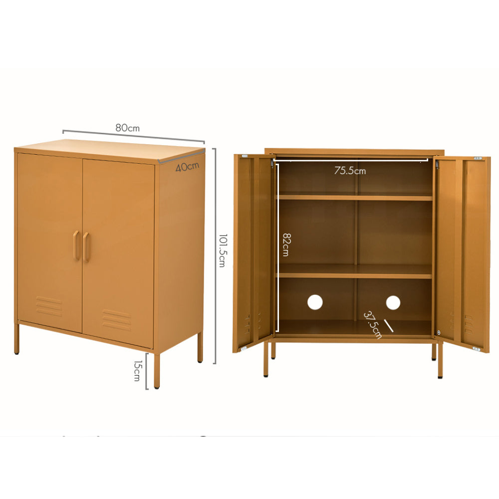 Buffets & Sideboards: Artiss Buffet Sideboard Metal Cabinet - SWEETHEART Yellow