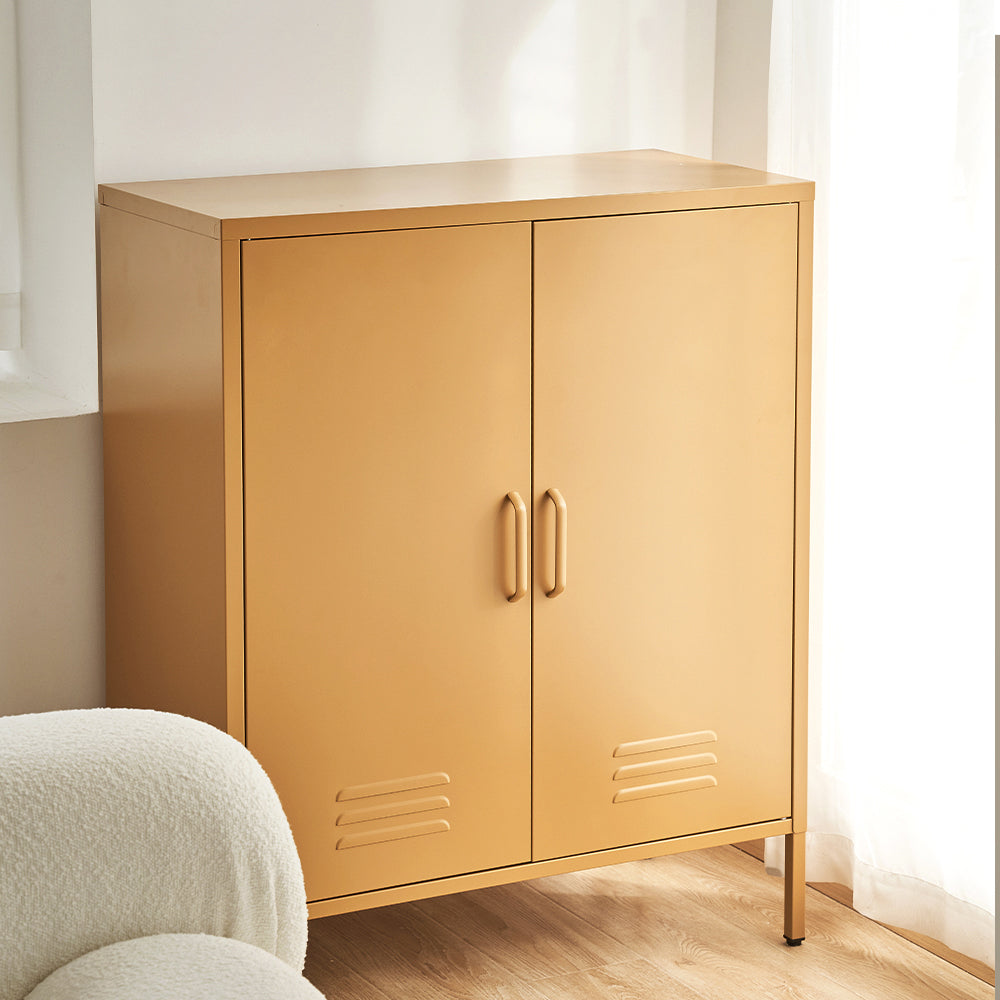 Buffets & Sideboards: Artiss Buffet Sideboard Metal Cabinet - SWEETHEART Yellow