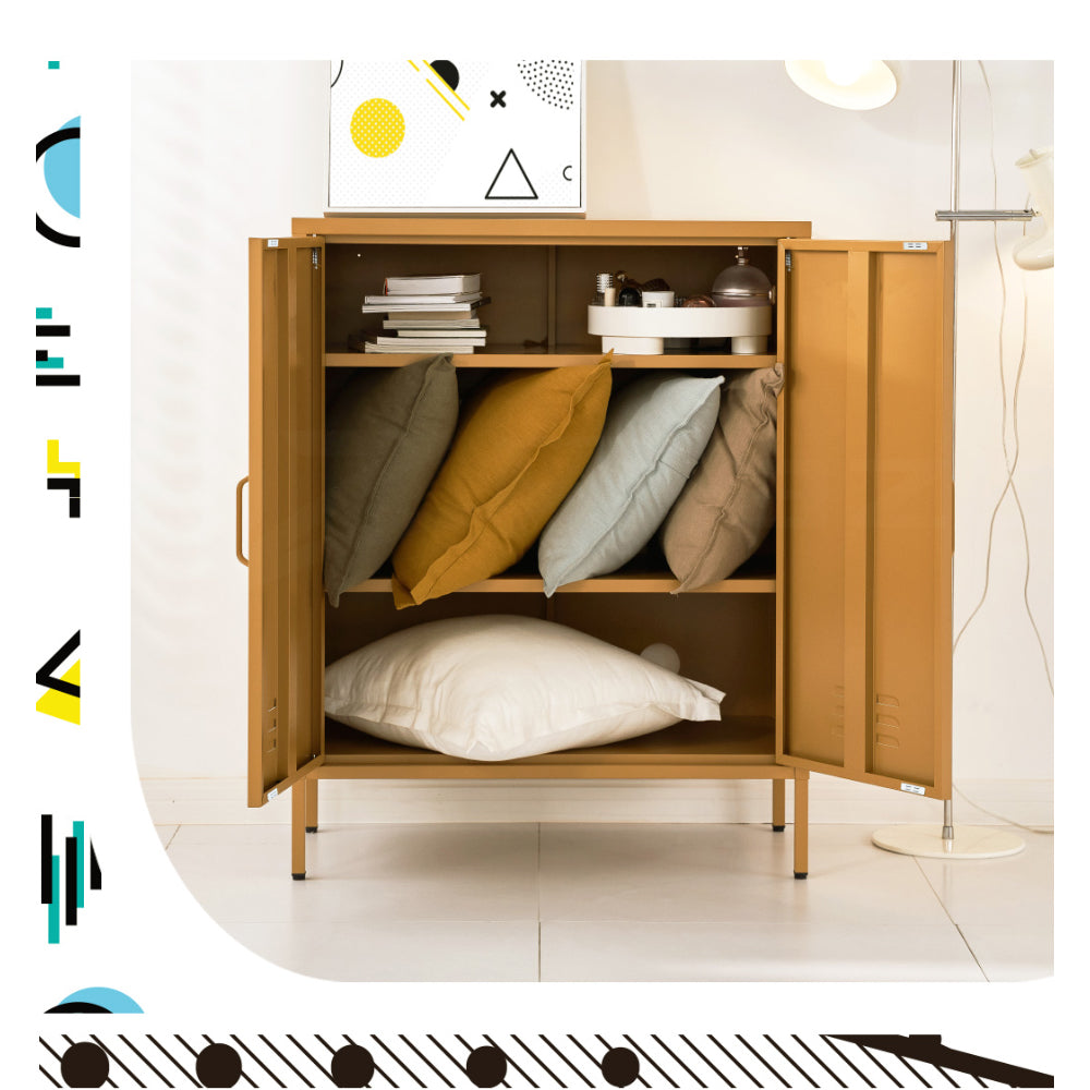 Buffets & Sideboards: Artiss Buffet Sideboard Metal Cabinet - SWEETHEART Yellow