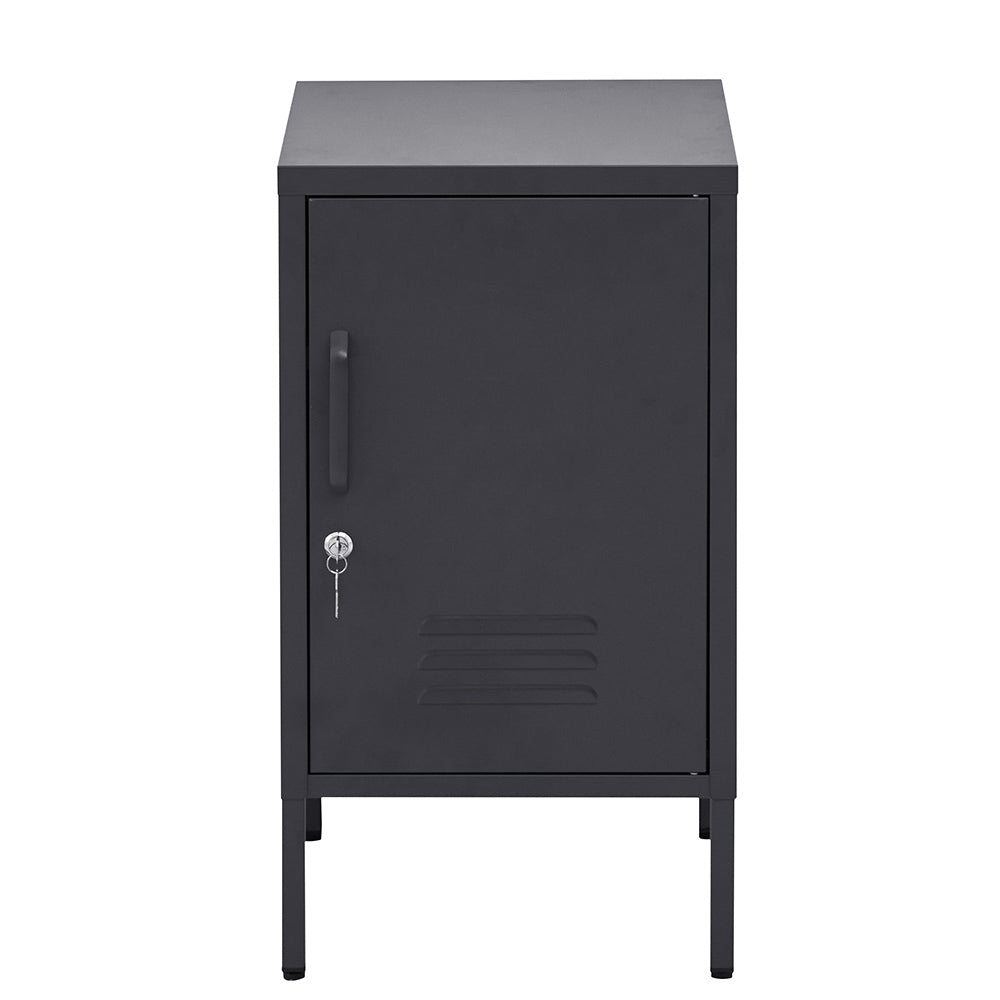 Bedside Tables: Artiss Bedside Table Metal Cabinet - Black