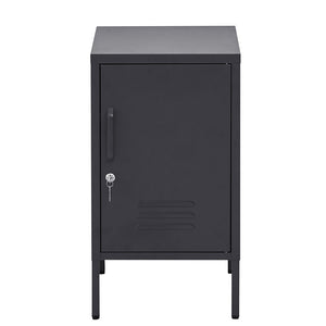 Artiss Bedside Table Metal Cabinet - Black