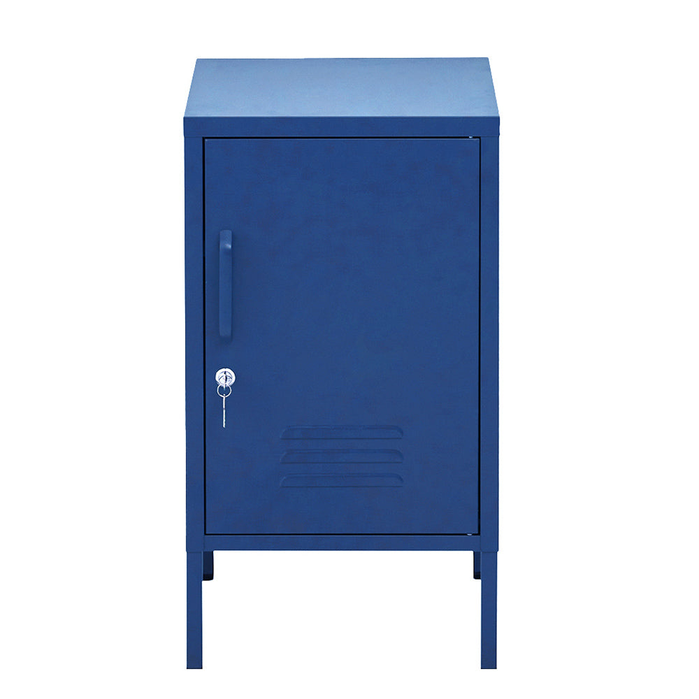 Bedside Tables: Artiss Bedside Table Metal Cabinet - Blue