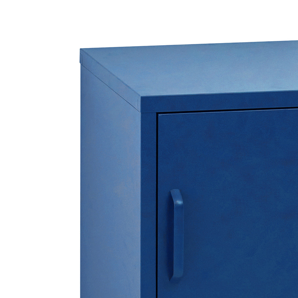 Bedside Tables: Artiss Bedside Table Metal Cabinet - Blue