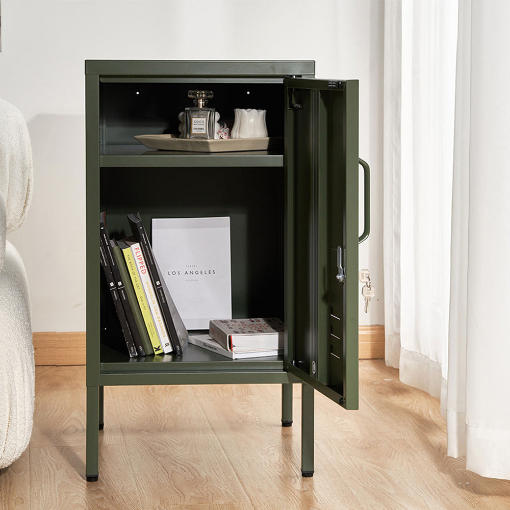 Bedside Tables: Artiss Bedside Table Metal Cabinet - Green